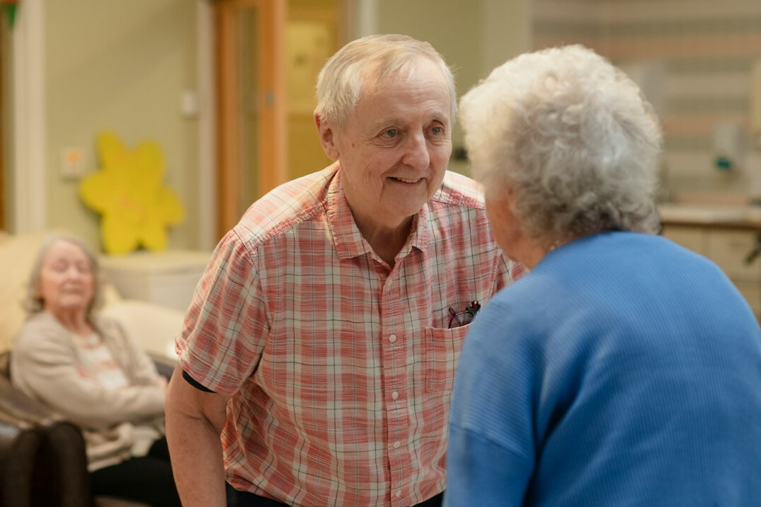 elderly man telling story